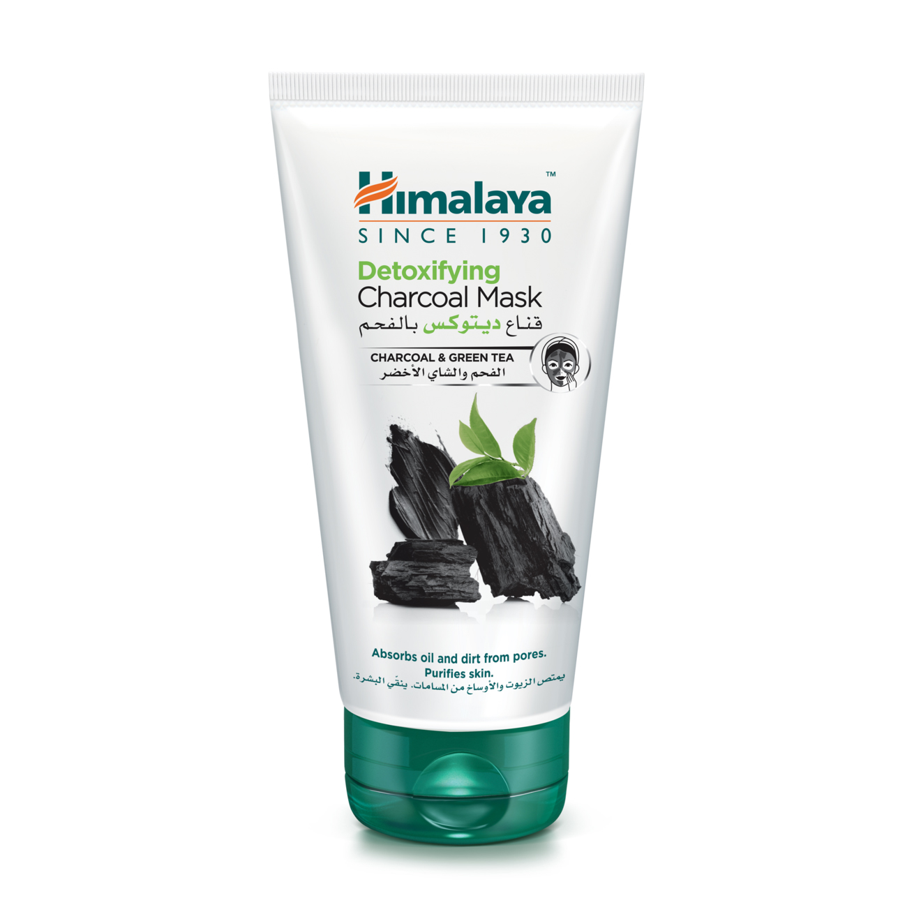 Очищувальна детокс-маска для обличчя Himalaya Herbals Detoxifying Charcoal Mask з вугіллям та зеленим чаєм, 75 мл